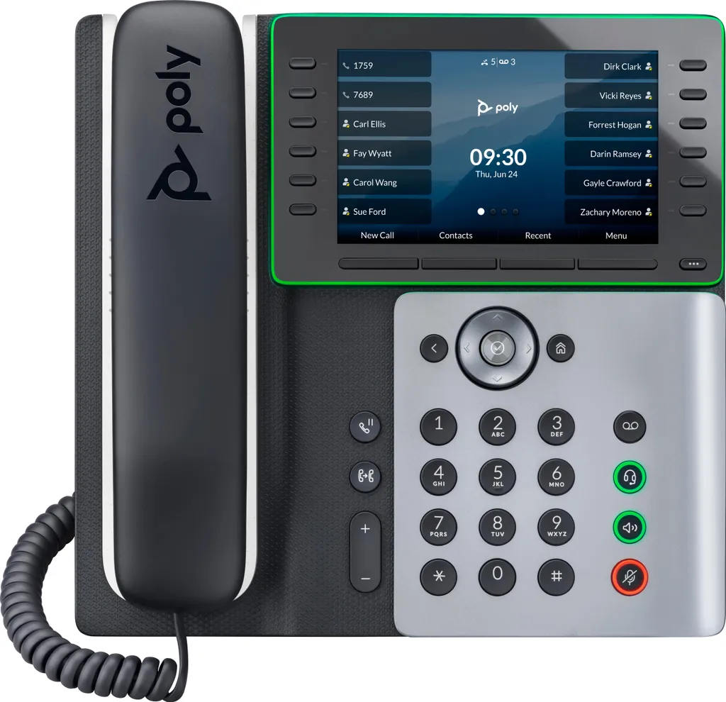 Poly Edge E500 Téléphone IP 12 Lignes Écran Couleur 5 Pouces PoE Haute Qualité