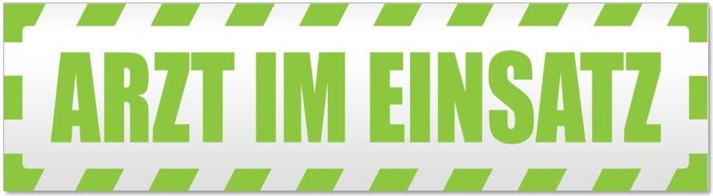 Kiwistar Arzt im Einsatz Motiv 1 gestreift Magnetschild Schild magnetisch - 60cm Lindgrün - Magnetfolie für Auto PKW Kfz