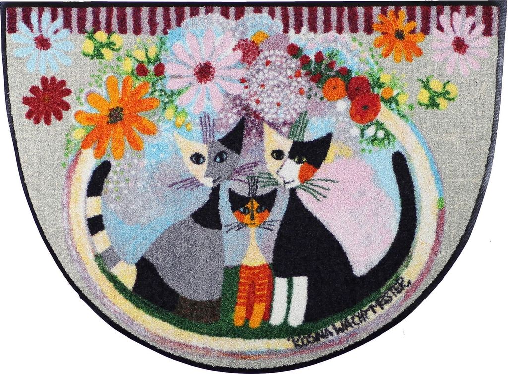 Rosina Wachtmeister Fußmatte 60 x 85 cm Famiglia con fiore halbrund waschbar