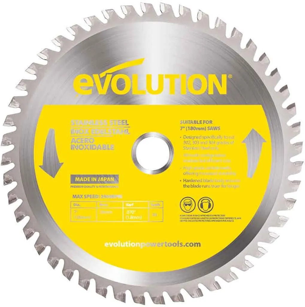 Disque de coupe TCT pour inox 185mm avec 48 dents série Evo 677187