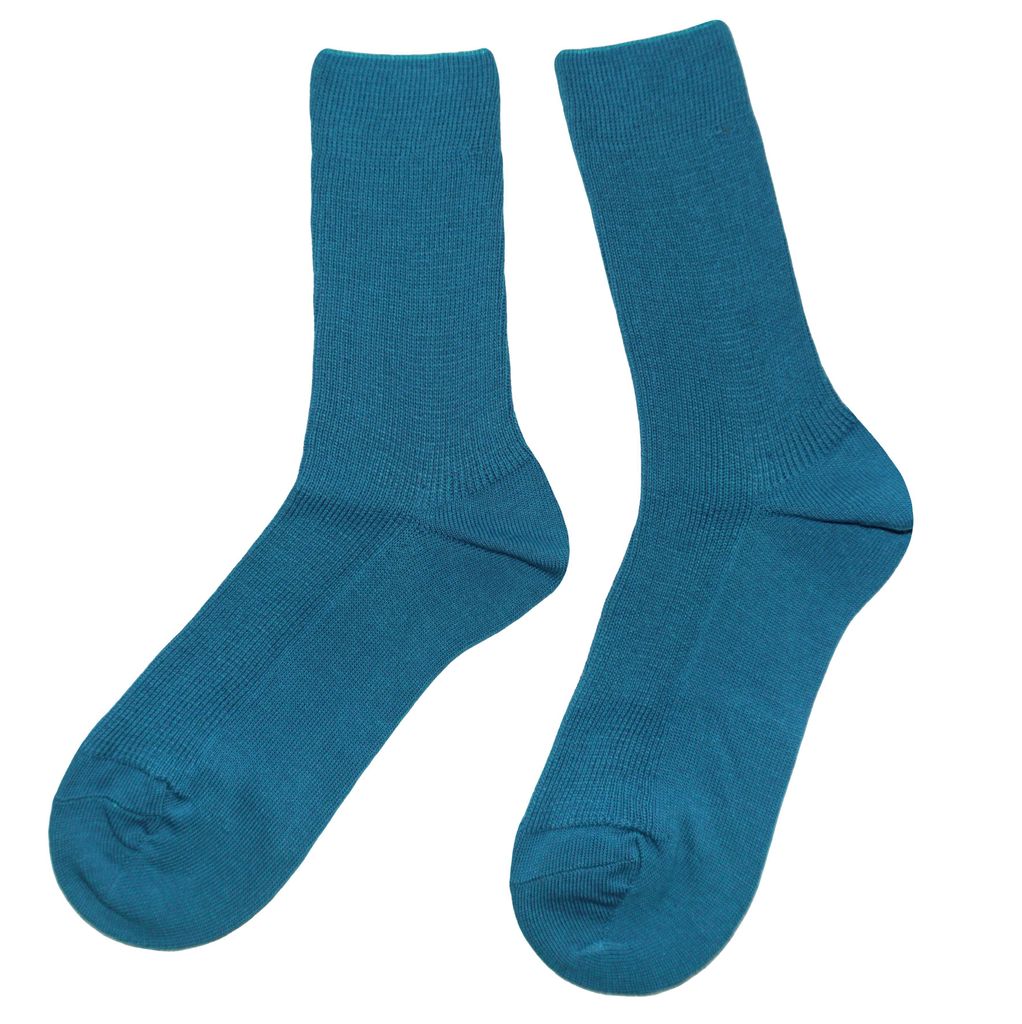 Herren Socken aus Bio Baumwolle 1:1 Rippe Petrol Größe 39-40