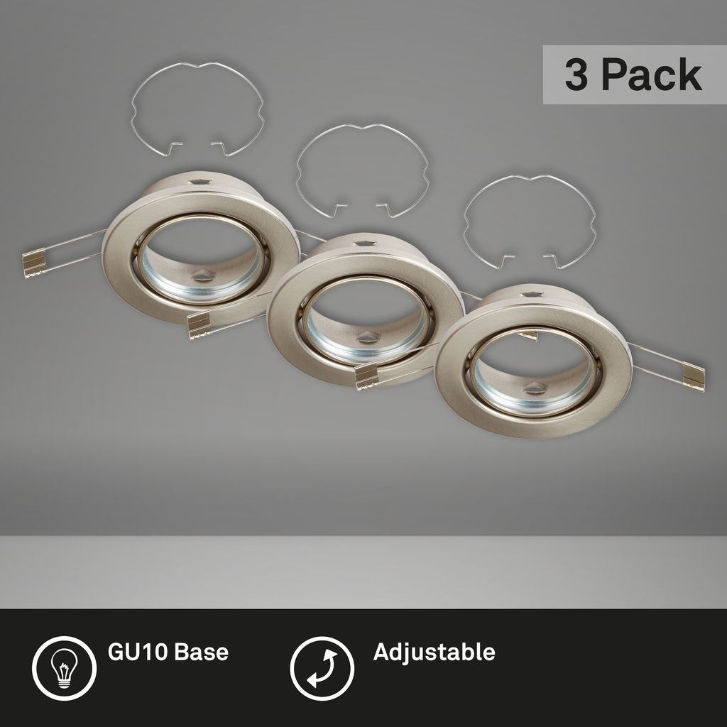 Lampa wpuszczana LED BRILONER LEUCHTEN RENG, IP23, nikiel Zdjęcie produktu 