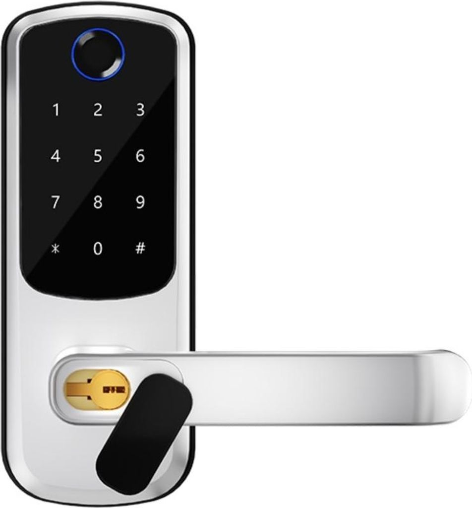 INF Smart Türschloss mit Fingerabdruck - Silber Aluminiumlegierung, Fernentriegelung