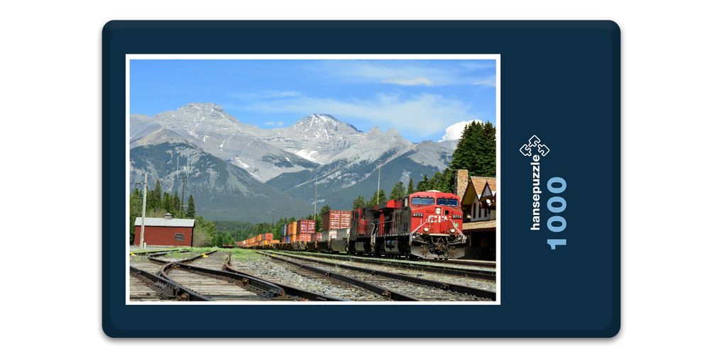 hansepuzzle 19893 - Banff Bahnhof Puzzle, 1000 Teile, Orte, 60,0 x 46,0cm mit hochwertiger Aufbewahrung, Kartonbox und wiederverschließbarem Beutel
