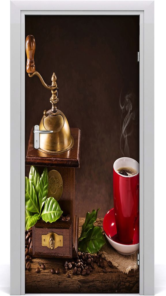 Tulup Türaufkleber 85x205 cm Dekorative Aufkleber Selbstklebend Wasserdichte Tapete Abnehmbar Schlafzimmer Wohnzimmer Wohnkultur - Kaffeemühle