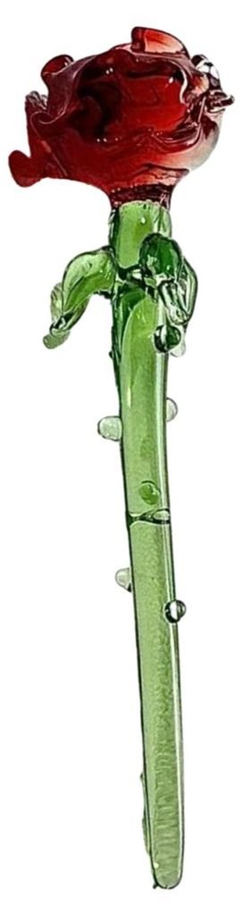 Handgefertigte Glasblumendekoration mit Stiel, mundgeblasene Mini-Blumenfigur, Tischvase, Dekoration für Wohnzimmer, Büro oder Zuhause