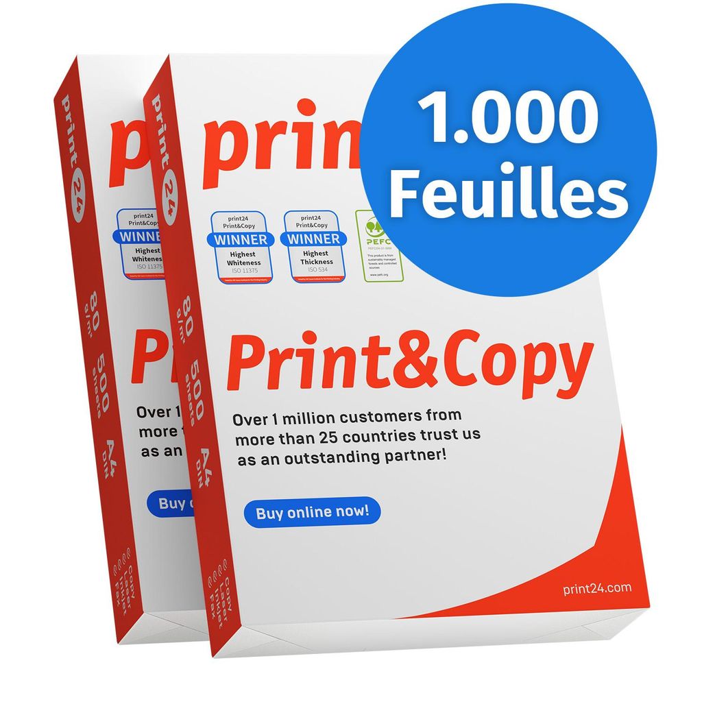 print24 Papier d'impression Papier de copie 1000 feuilles 2 Image du produit 