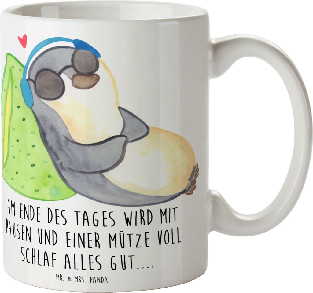 Mr. & Mrs. Panda Kaffeebecher Pinguin PEM - Weiß - Geschenk, Fatigue, Tasse, Kaffeetasse, Teetasse, Pott, Becher