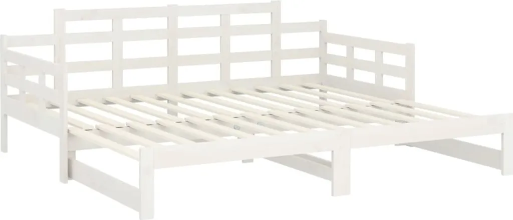 Lit de Jour en Pin Massif Blanc Modulable 180x200 cm Structure Robuste - 10