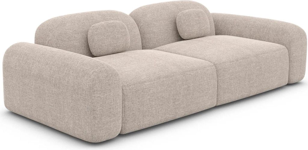 Strukturstoff 2-Sitzer Couch Nuvia Beige