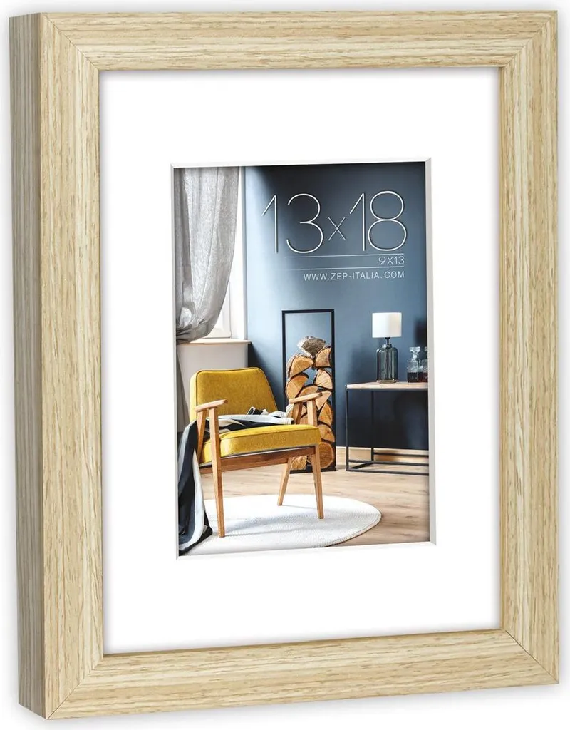 Cadre ZEP V5960N Niki finition bois brut 40x60 cm avec vitre de protection pro