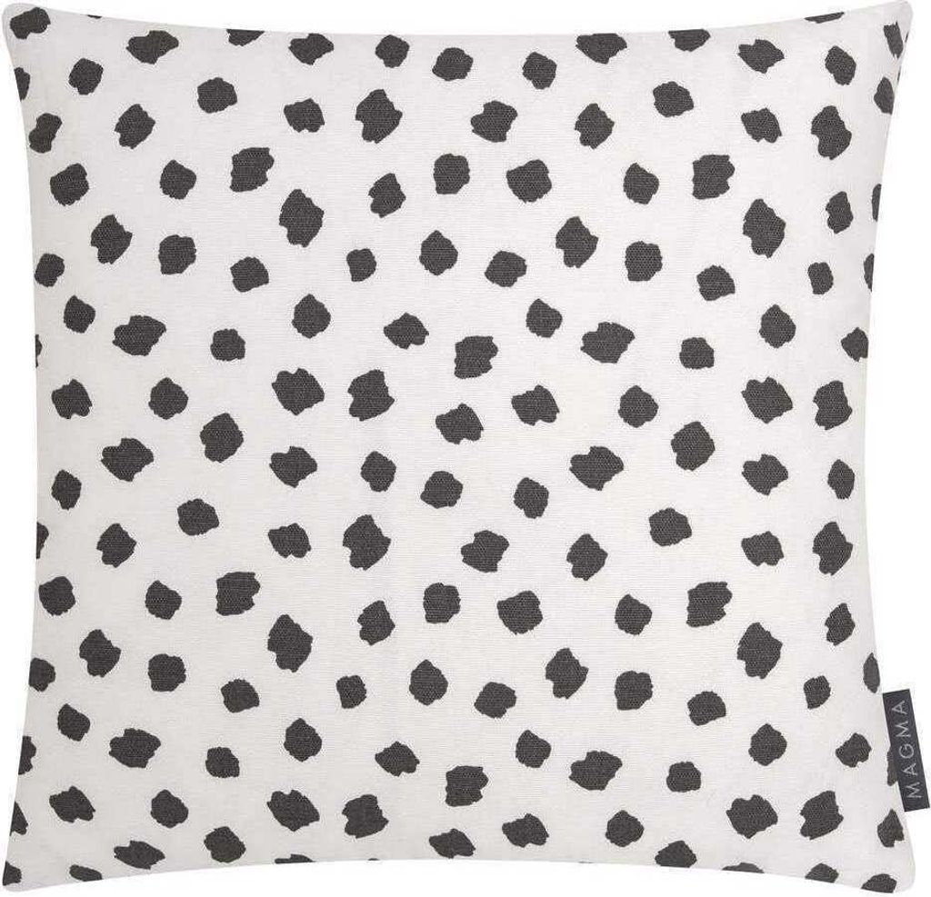 Magma Kissenhülle Swab Punkte 100% Baumwolle Reißverschluss Kissenbezug Dekokissen Sofakissen Zierkissen 40x40 cm Schwarz