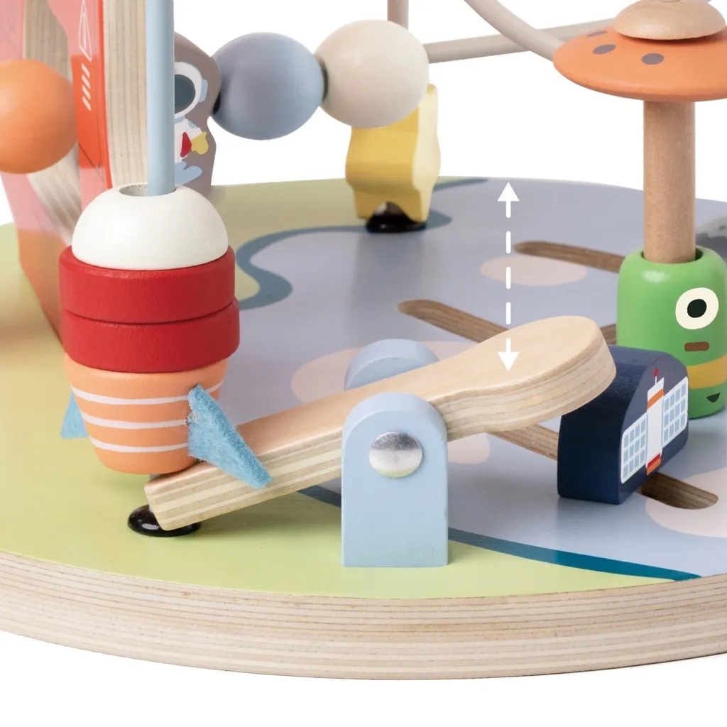 Jouet d'Éveil Labyrinthe à Perles en Bois Thème Espace pour Bébé 18m+ - 11