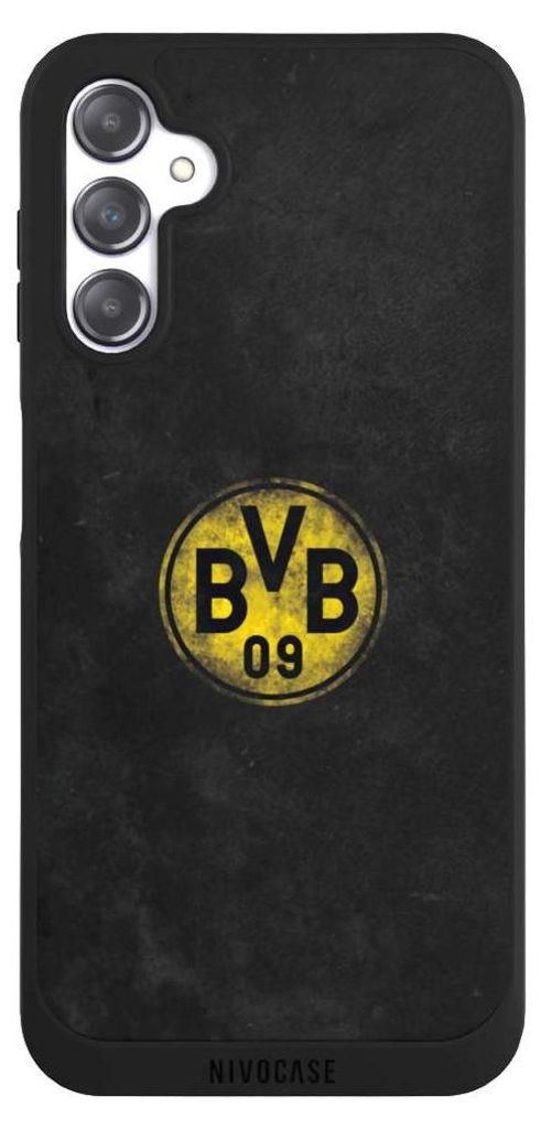 NIVOCASE Handyhülle für Samsung Galaxy A14 5G Hülle NIVOpure Case Schwarz BVB Borussia Dortmund Fanartikel