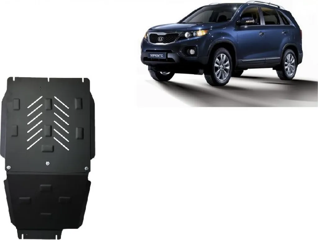 Protection anti-encastrement Kia Sorento en acier robuste 3mm noir mat