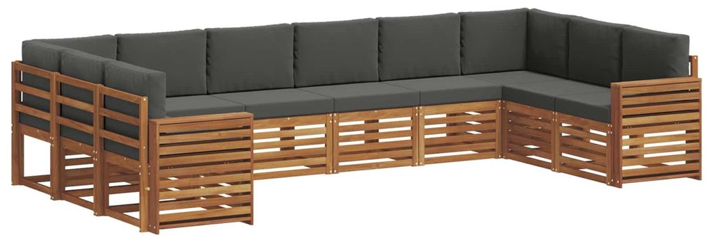 vidaXL Ecksofa Set mit Kissen 10 pcs Natur und Anthrazit