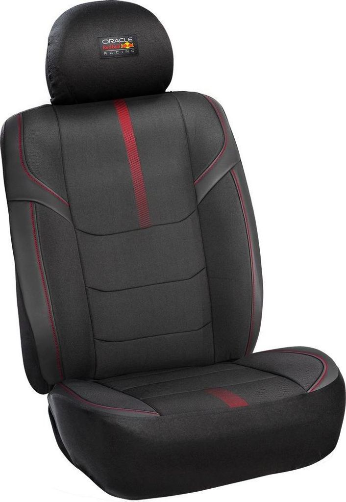 Red Bull Racing Red Bull Powerbar II Schwarz/Rot 3-teiliges Autositzbezug-Set, bequem, langlebig, einfach und schnell zu installieren