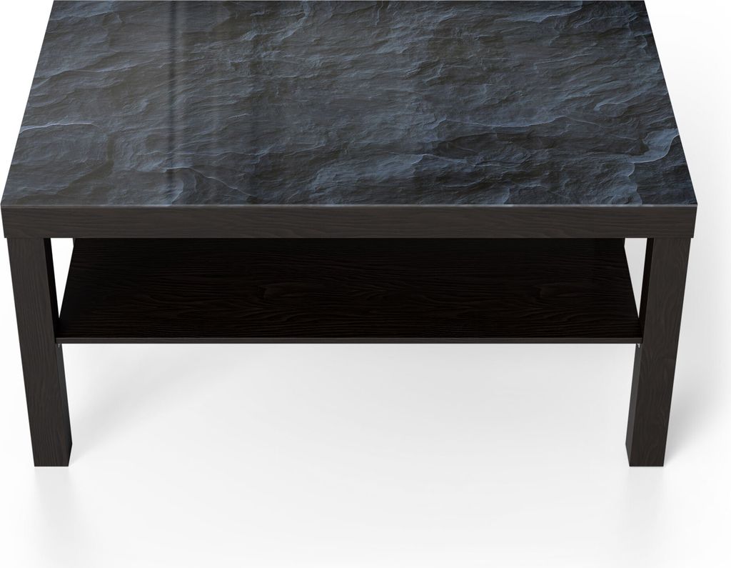 DEQORI Couchtisch 90x55 cm Schwarz 'Schieferfassade' Glas Beistelltisch