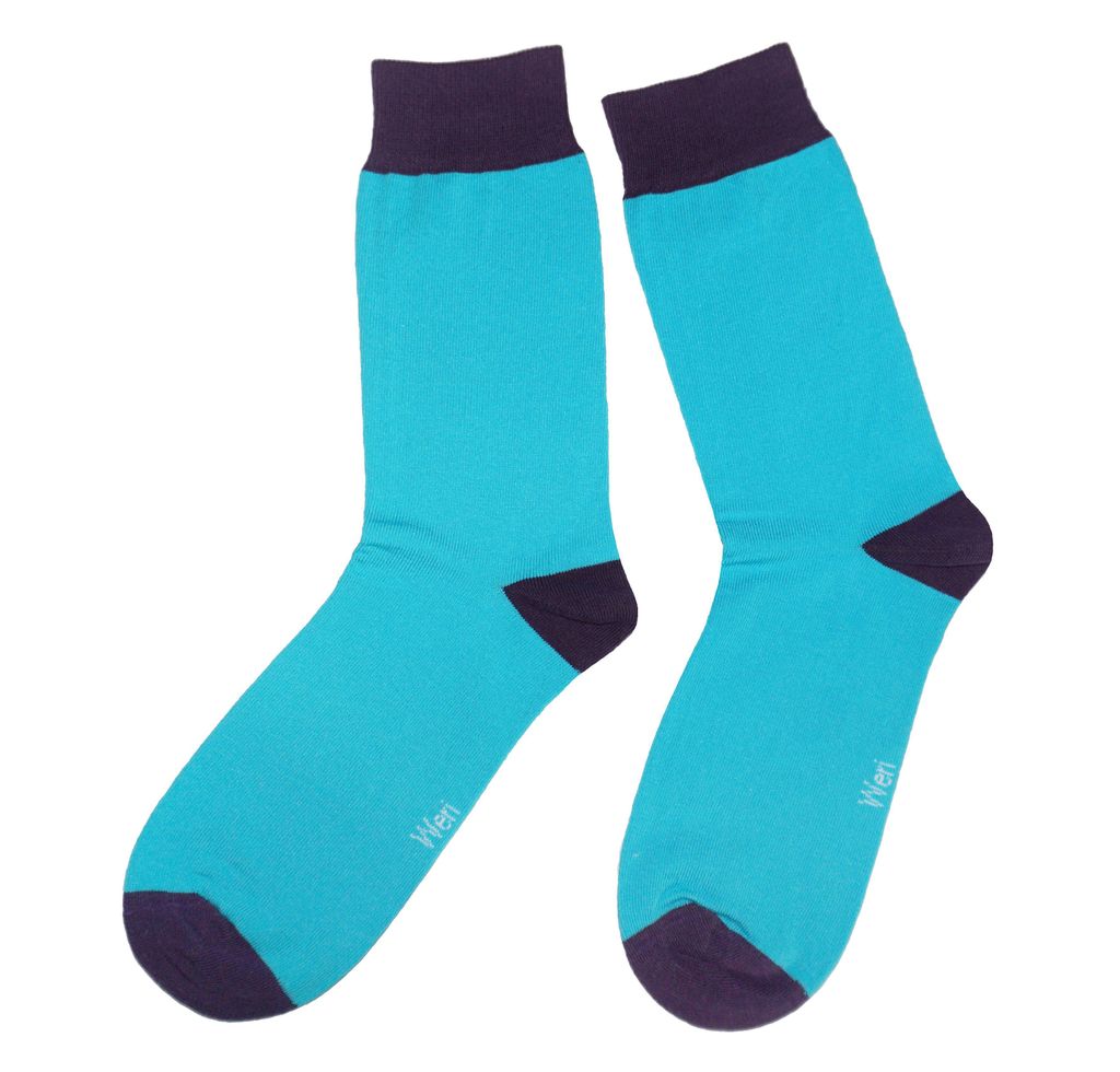Herren Business Socken aus Baumwolle Color Match Mittelblau-Marine Größe 39-42