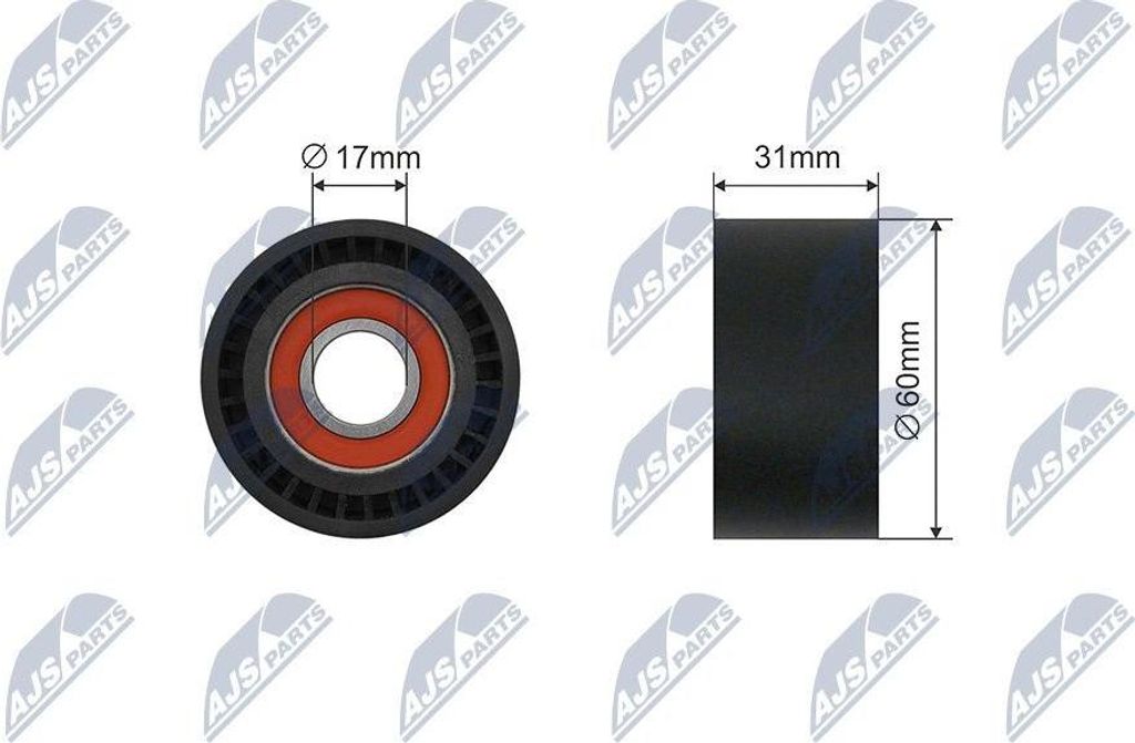 NTY RNK-RE-040 Spannrolle Keilrippenriemen 60mm für OPEL Vivaro A Kastenwagen (X83) Vivaro A Combi (X83) Movano Kastenwagen (X70) Movano Bus (X70)