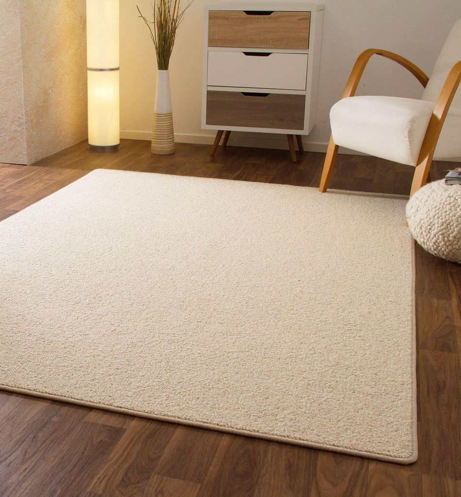 Designer Teppich Modern Berber Sydney in Creme, Wollsiegel Qualität, Größe: 80x300 cm