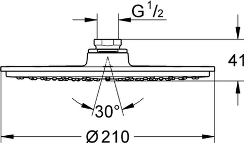 GROHE Kopfbrause Rainshower Cosmopolitan 210 28368, 1 Strahlart, Metall, 5,7 l/min. Durchflusskonstanthalter, chrom