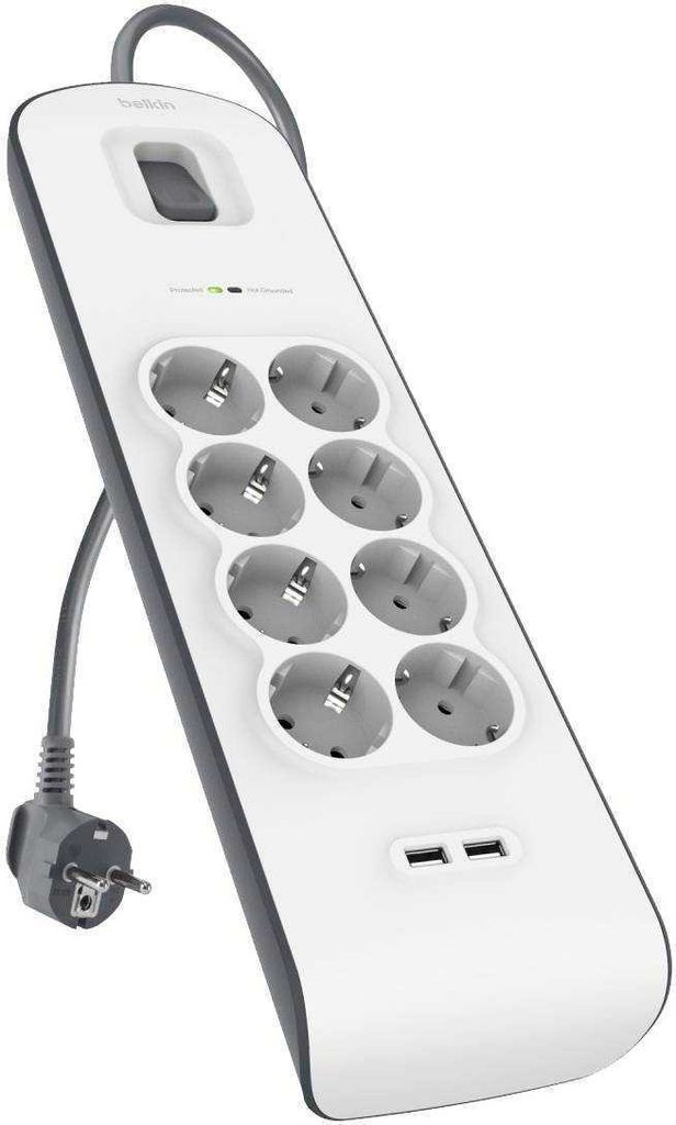 Belkin BSV804VF2M Protection de tension Blanc 8 sorties AC Image du produit 