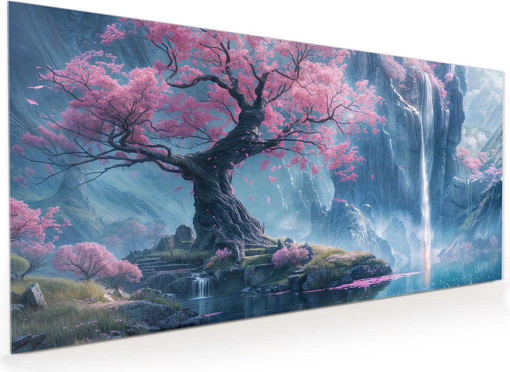 Küchenrückwand Spritzschutz Glas mit Motiv Zauberhafte Landschaft 40 x 40 cm