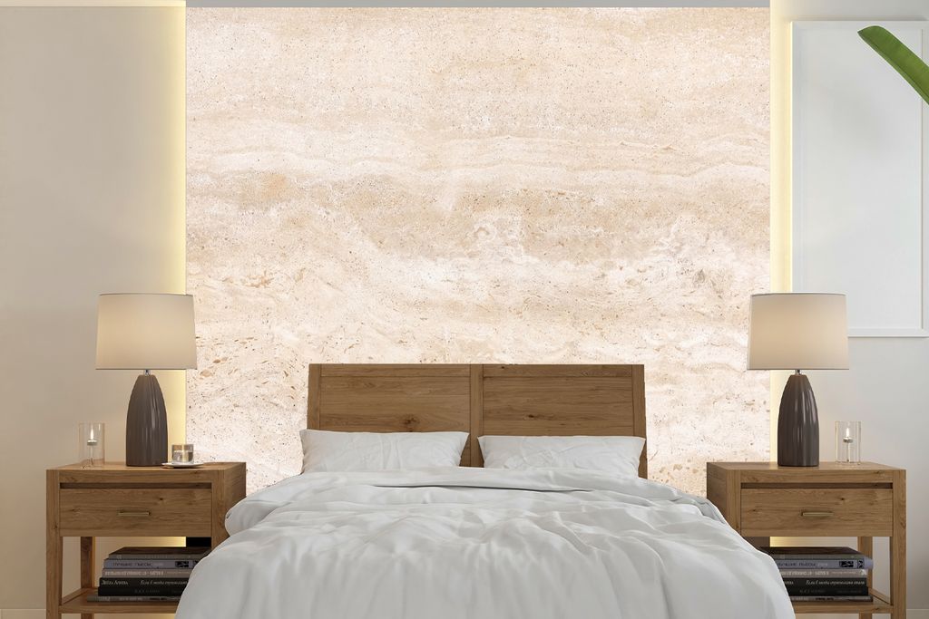 MuchoWow Fototapete für Wohnzimmer oder Schlafzimmer Wandtapete Vinyl Motivtapete Marmor - Steine - Sand - Textur - 350x350 cm - Schlafzimmertapete