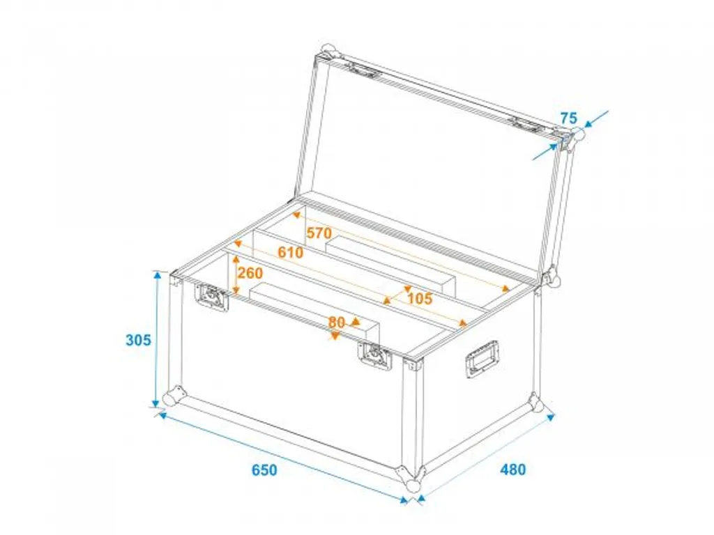 Mallette de transport pour 2x LED PLL-360 ROADINGER flightcase rigide - 5