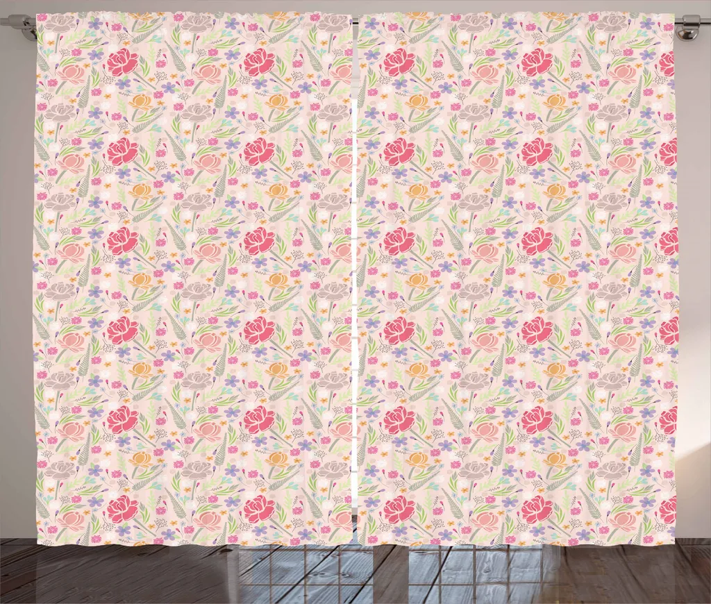 Tende Soggiorno Moderne ABAKUHAUS 280x245 cm - Design Floreale Rustico