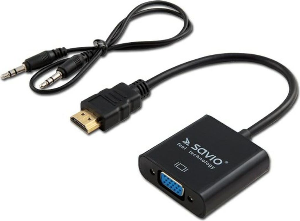 SAVIO HDMI (M) - VGA (F) Adapter mit Audio CL-23/B schwarz