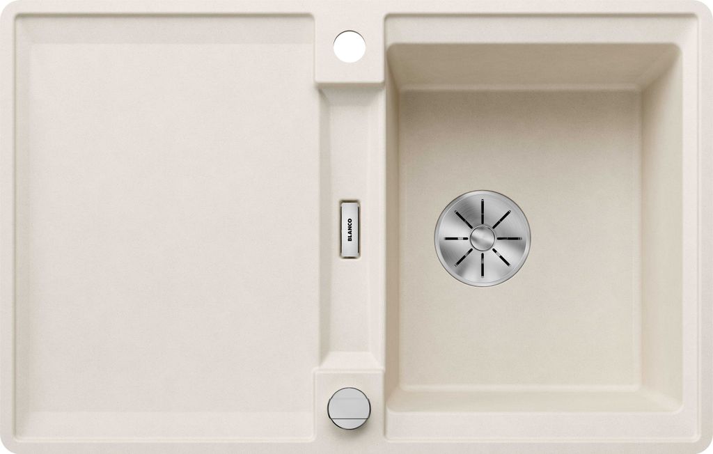 BLANCO ADIRA 45 S-F Einbauspüle SILGRANIT softweiß ab 45 cm mit Ablauffernbedienung, mit Zubehör - inkl.