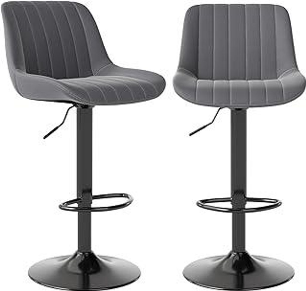 Youhauchair Barhocker 2er Set, Drehbare Barhocker mit Lehne, Höhenverstellbar aus Kunstleder, Moderner Barstuhl Küchenhocker Bar Hocker Bar Stool...