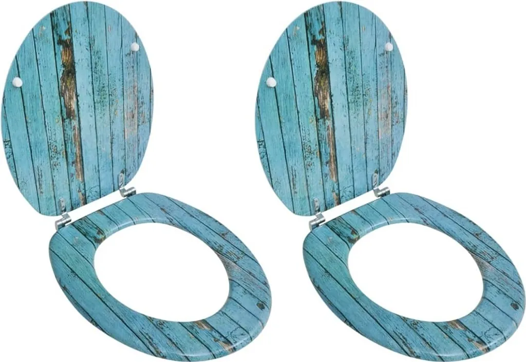 Lunette de toilette 2 pcs MDF vieux bois - Idéal pour rénovation de salle de bain