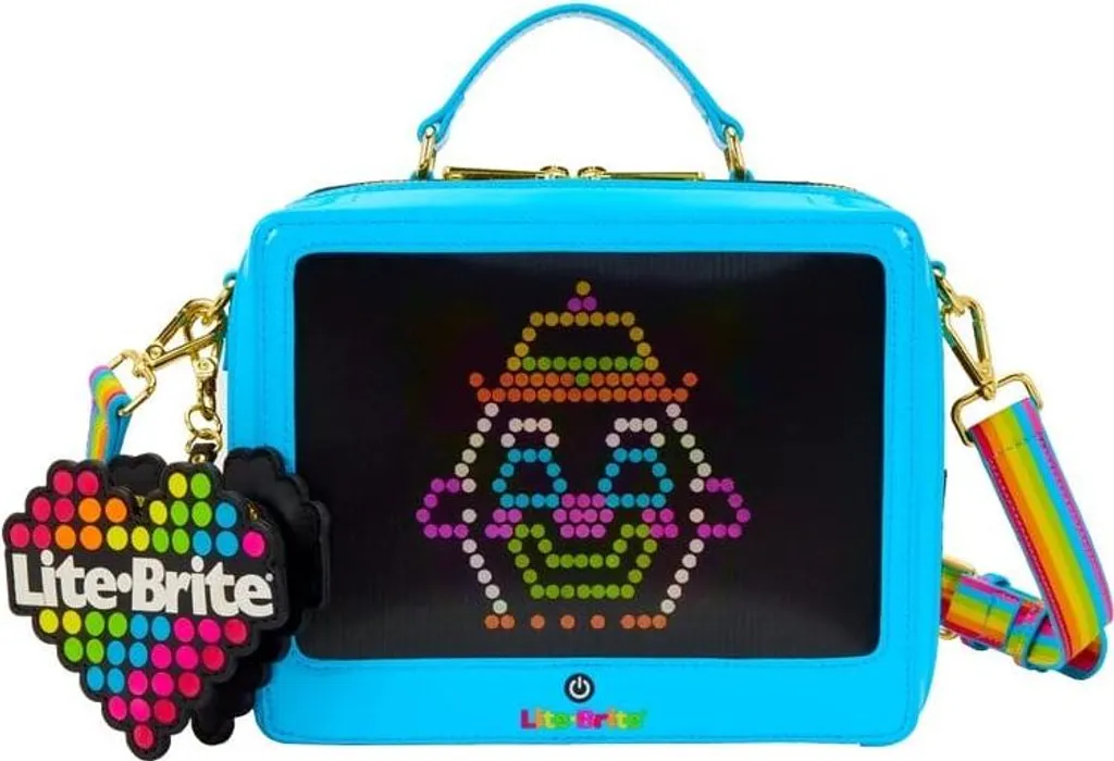 Sacoche bandoulière vintage Lite Brite Hasbro Loungefly en similicuir