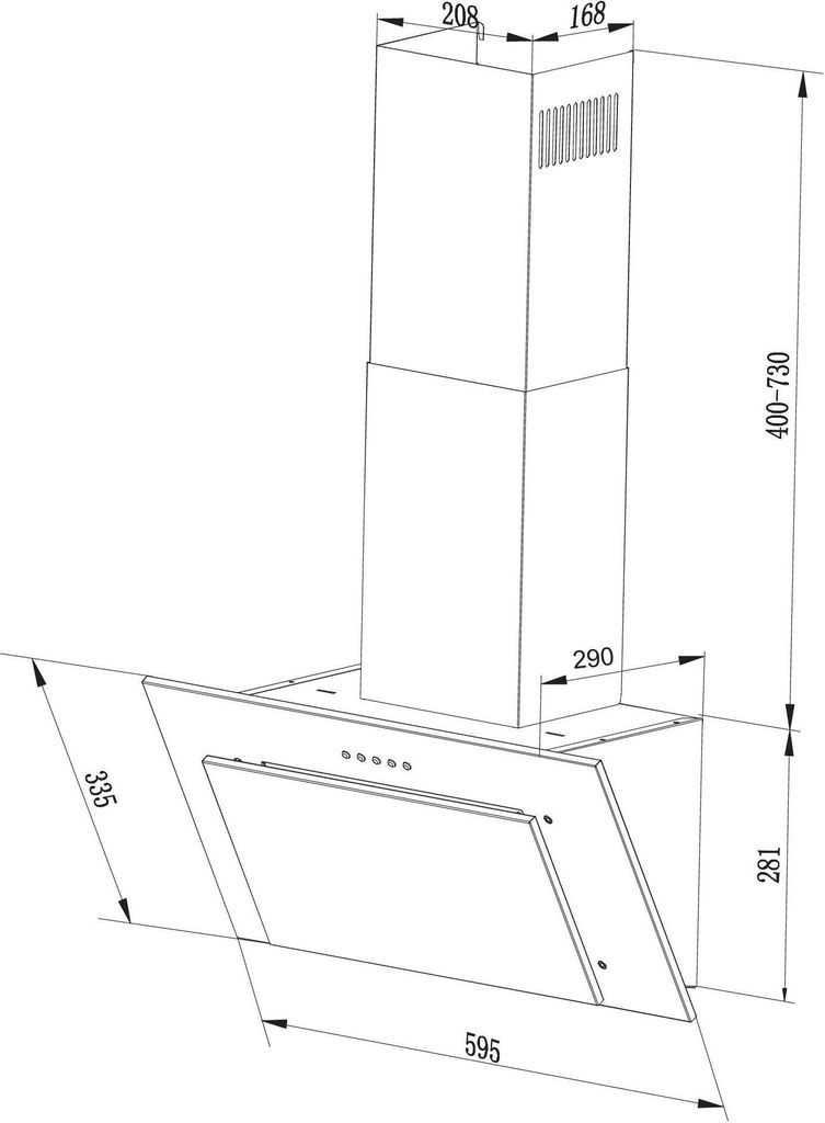 Dunstabzugshaube / Schräghaube Respekta CH 33060 WB 60cm Produktbild 2