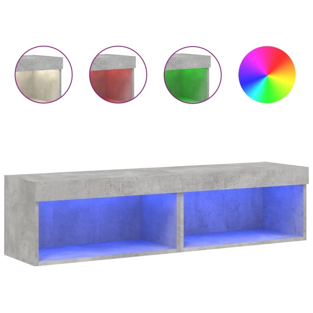 "WINTER SALE" TV-Schränke mit LED-Leuchten 2er-set für Wohnzimmer - elegantes Design - TV-Lowboard -Betongrau 60x30x30cm - TV-Schränke NeuMöbel...