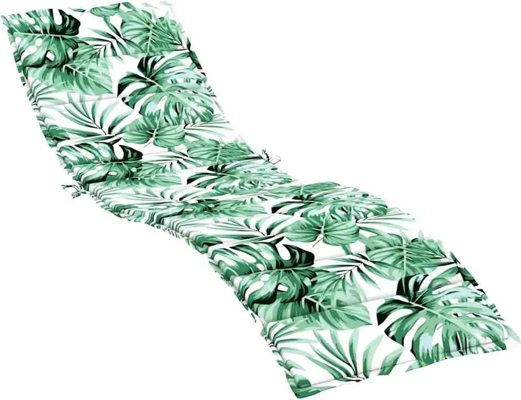 vidaXL Coussin de chaise longue motif feuilles 200x70x3 cm Tissu Oxford