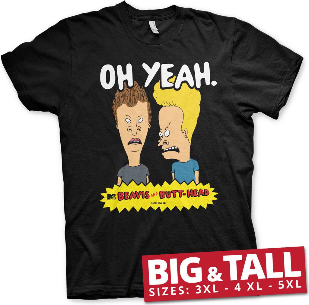 Beavis and Butt-Head Oh Yeah Big & Tall T-Shirt - 4XL - Black