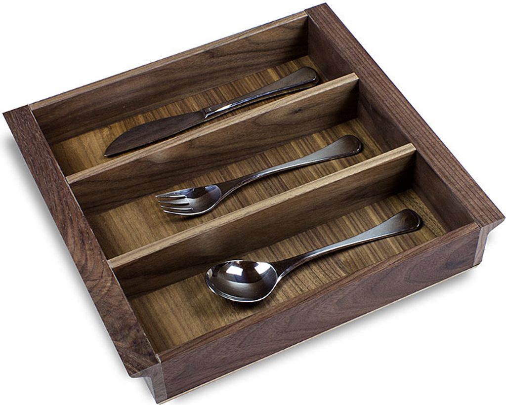Besteckeinsatz NUSSBAUM 40er Schubl. B 320 x T 300 mm für IKEA Metod (ab 2015)