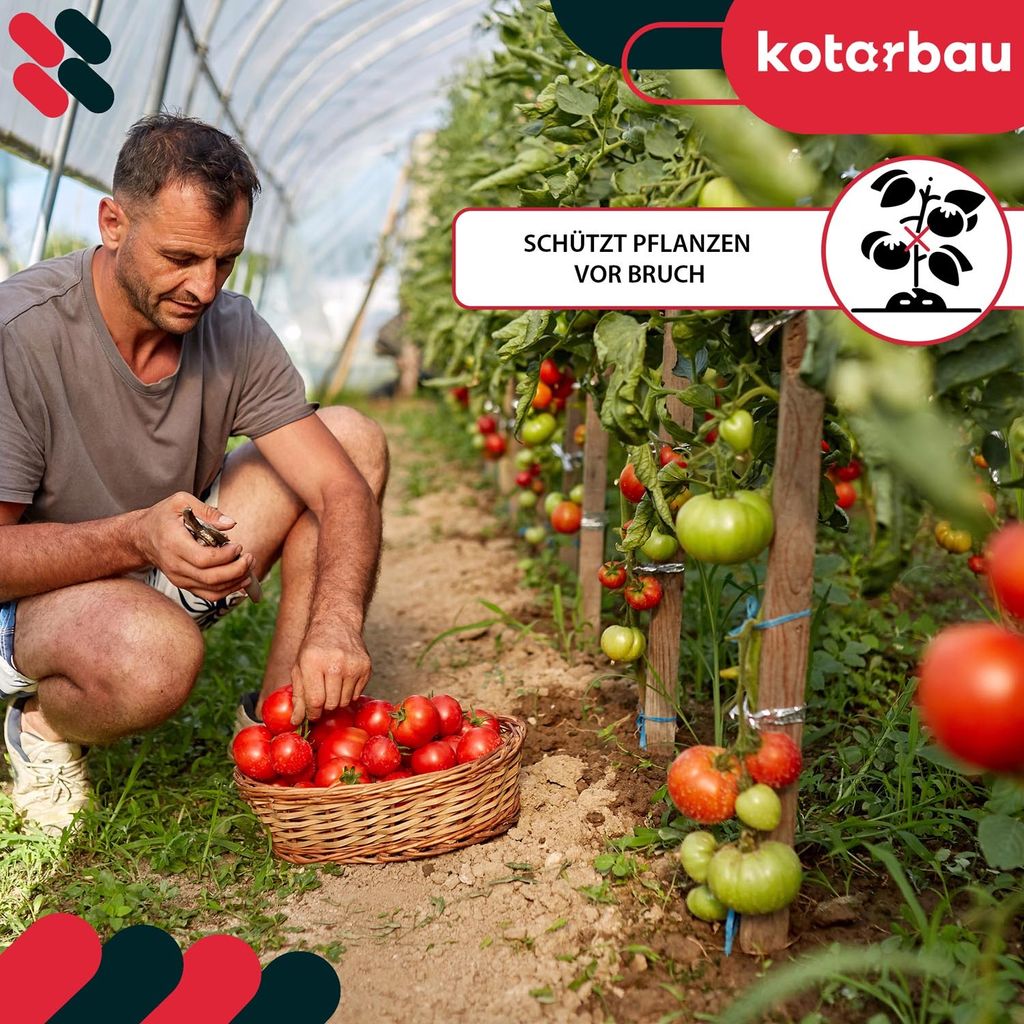 KOTARBAU 25er Set Pflanzstbe 150cm Tomaten & Gurken