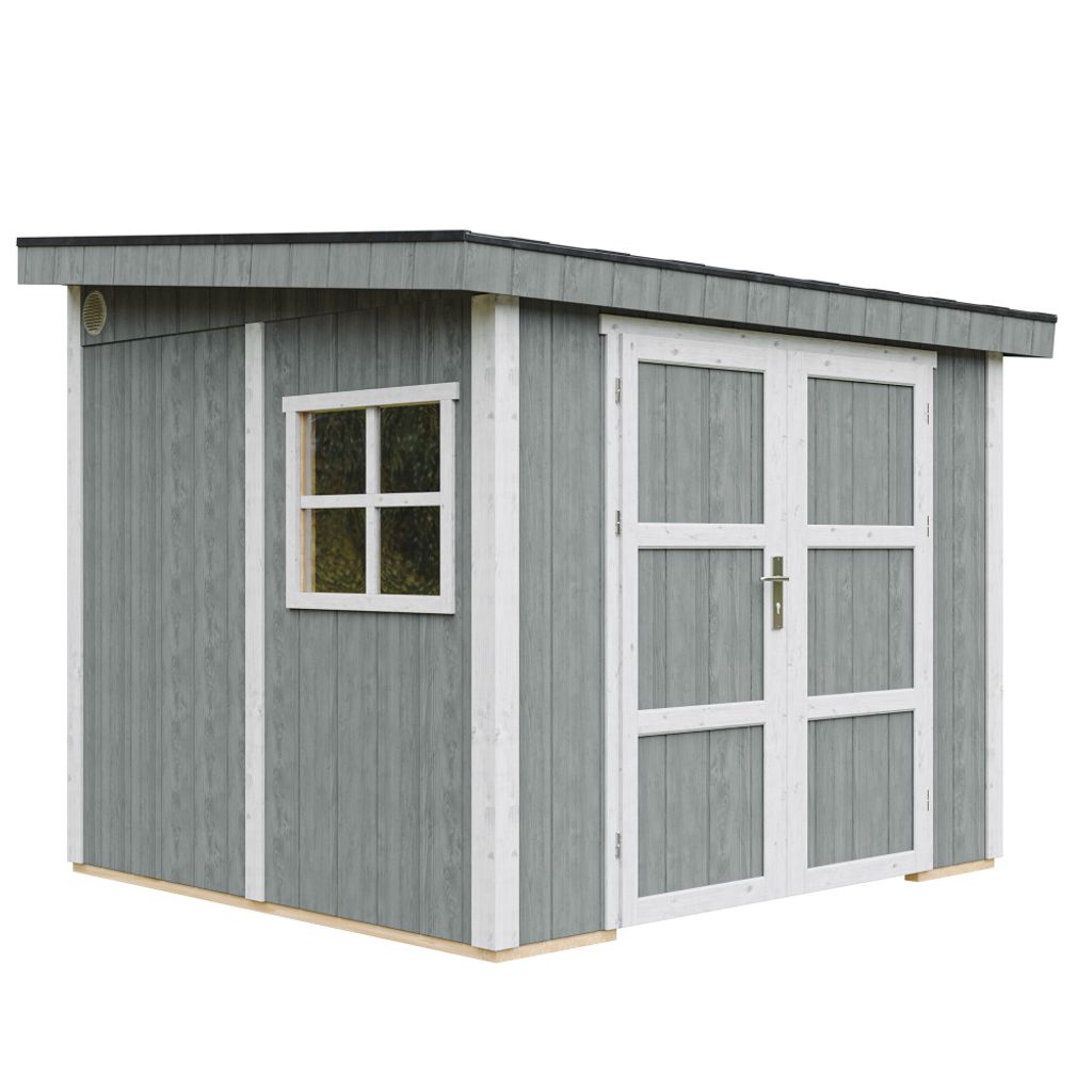 Gartenhaus 5,9 m² - H231x248x294 cm - Ohne Boden und Seitenwand – Timbela M938B-CAVERN STEEL