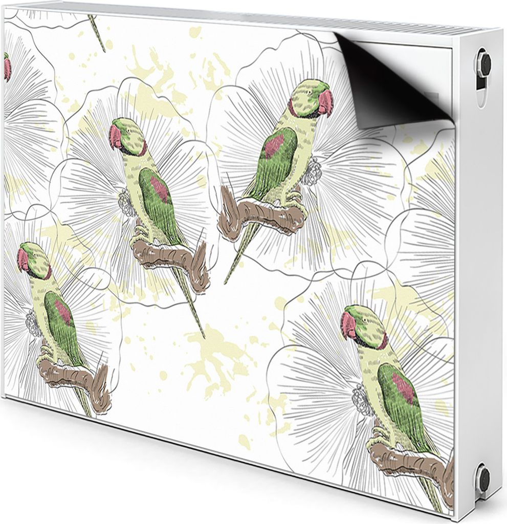 Magnet Verkleidung Abdeckung Heizkörperabdeckung Heizkörperabdeckung 100x60 cm - Grün, Papageien
