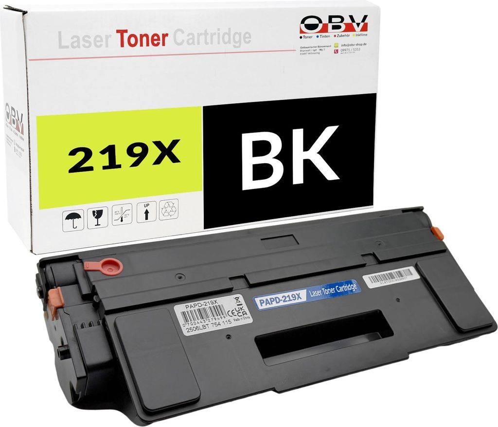 OBV Toner für Pantum PD-219 für P2509 P2509W M6509 M6509NW M6559N M6609N M6609NW Schwarz