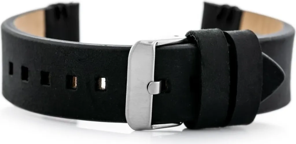 Bracelet de montre W110 en cuir noir 22mm - Cuir véritable élégant