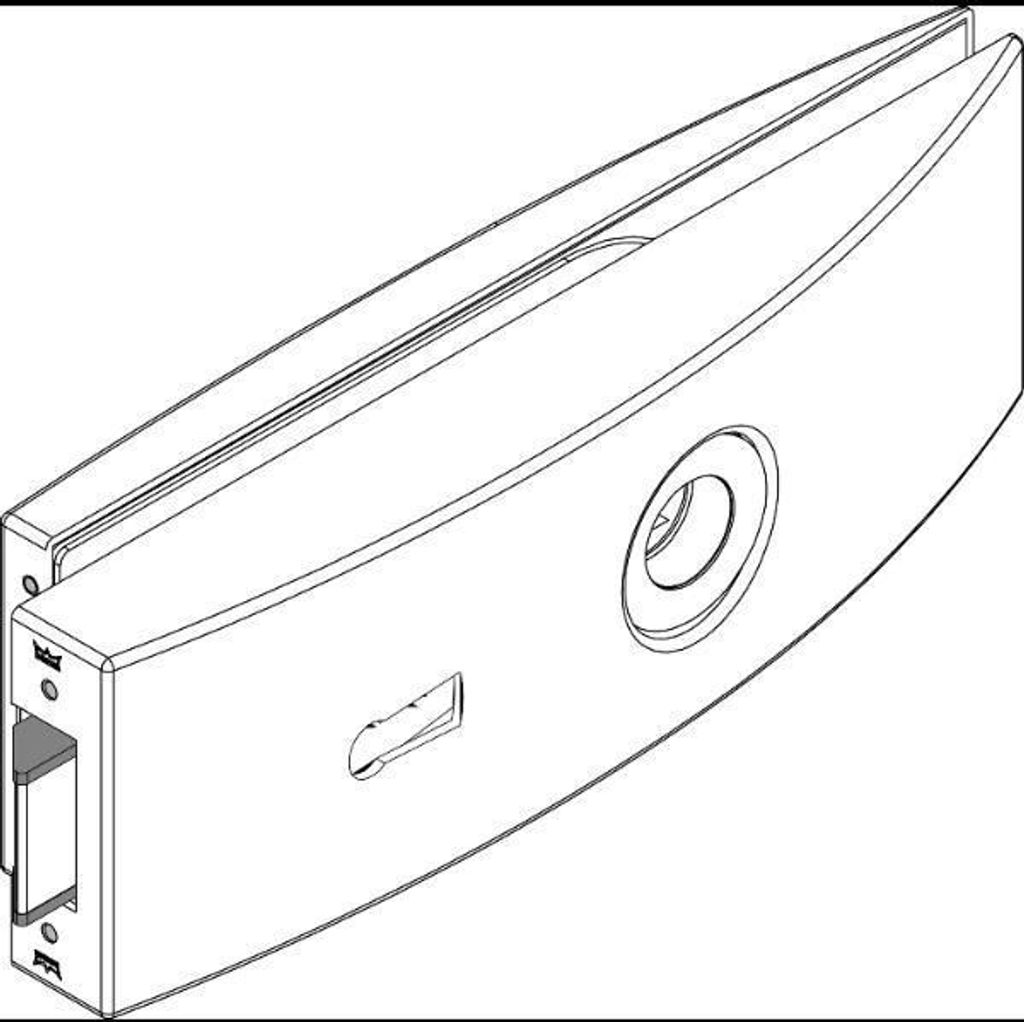 DORMA Schloss Studio Arcos BB mit 2 Schlüsseln, Glas 8 mm, Alu silber eloxiert (24.203) | Glastürbeschlag - Zubehör dormakaba