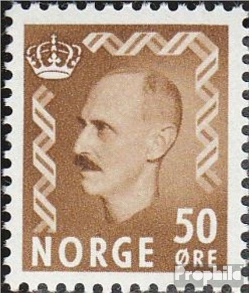 Briefmarken Norwegen 1950 Mi 364 postfrisch Freimarken: Posthorn/Haakon
