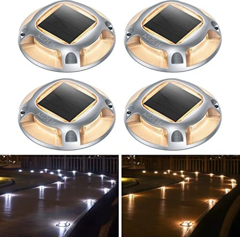 Set 4 Luci Solari AGPTEK IP68: Illuminazione Stradale e Dock