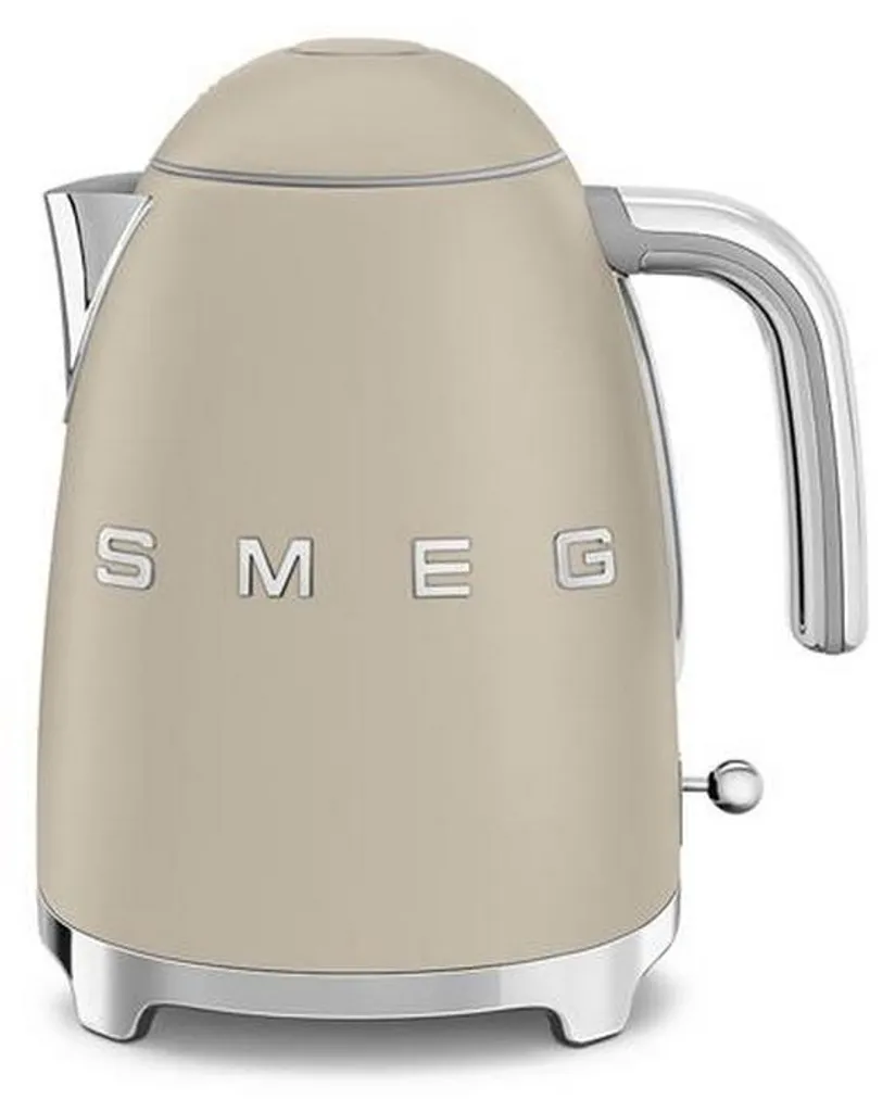 Bouilloire Smeg beige lin 1.7L idéale pour le petit-déjeuner familial